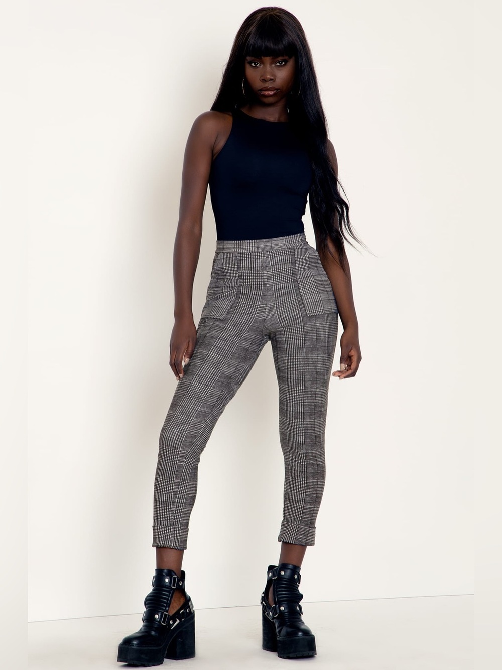 BlackMilk | Tweed Mono Cuffed Pants